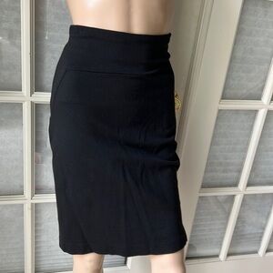Theory, high waist, classic pencil stretch, sexy, black above knee skirt